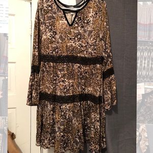 Printed knee length dress